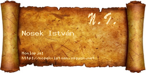 Nosek István névjegykártya